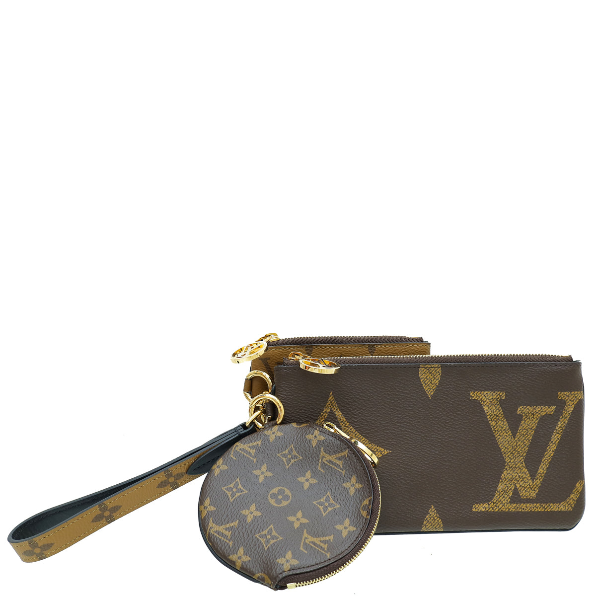 Louis Vuitton Monogram Giant/Reverse Trio Pouch