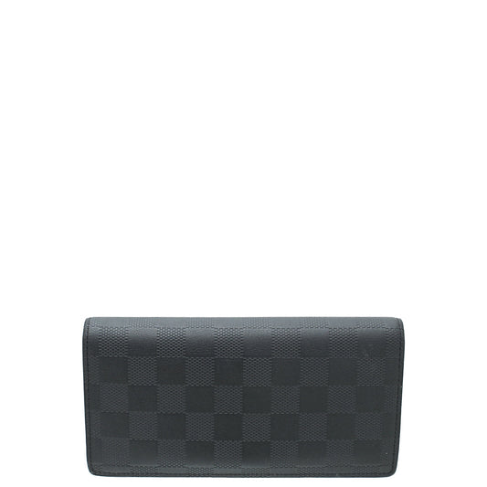 Louis Vuitton Black Damier Infini Brazza Wallet W/ TS Initials