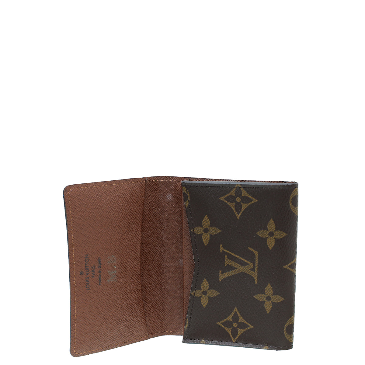 Louis Vuitton Brown Monogram Business Card Holder W /M.B. Initials