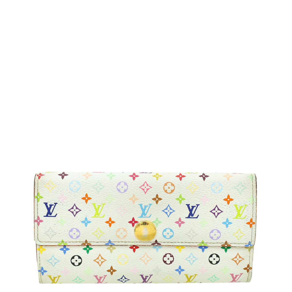 Louis Vuitton White Multicolor Monogram Sarah Wallet