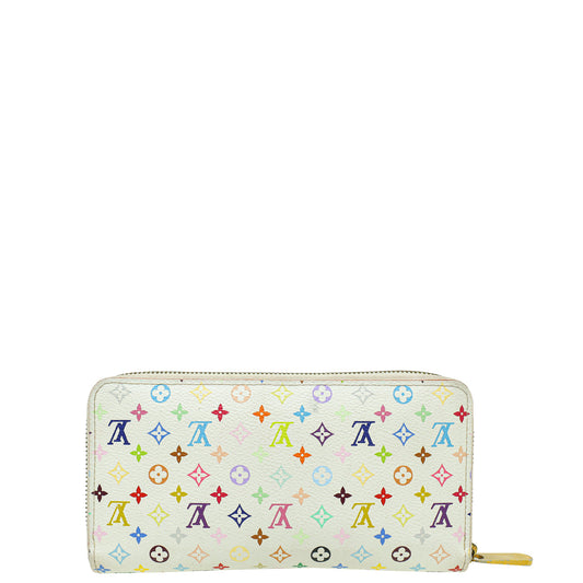 Louis Vuitton White Multicolor Monogram Zippy Wallet