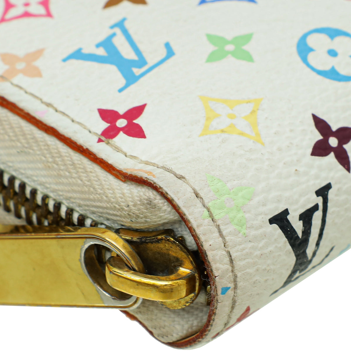 Louis Vuitton White Multicolor Monogram Zippy Wallet