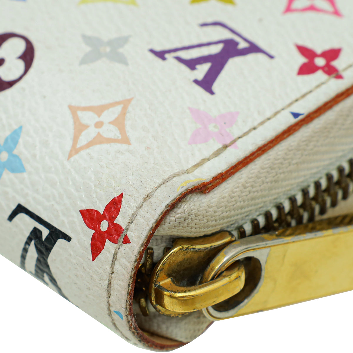 Louis Vuitton White Multicolor Monogram Zippy Wallet