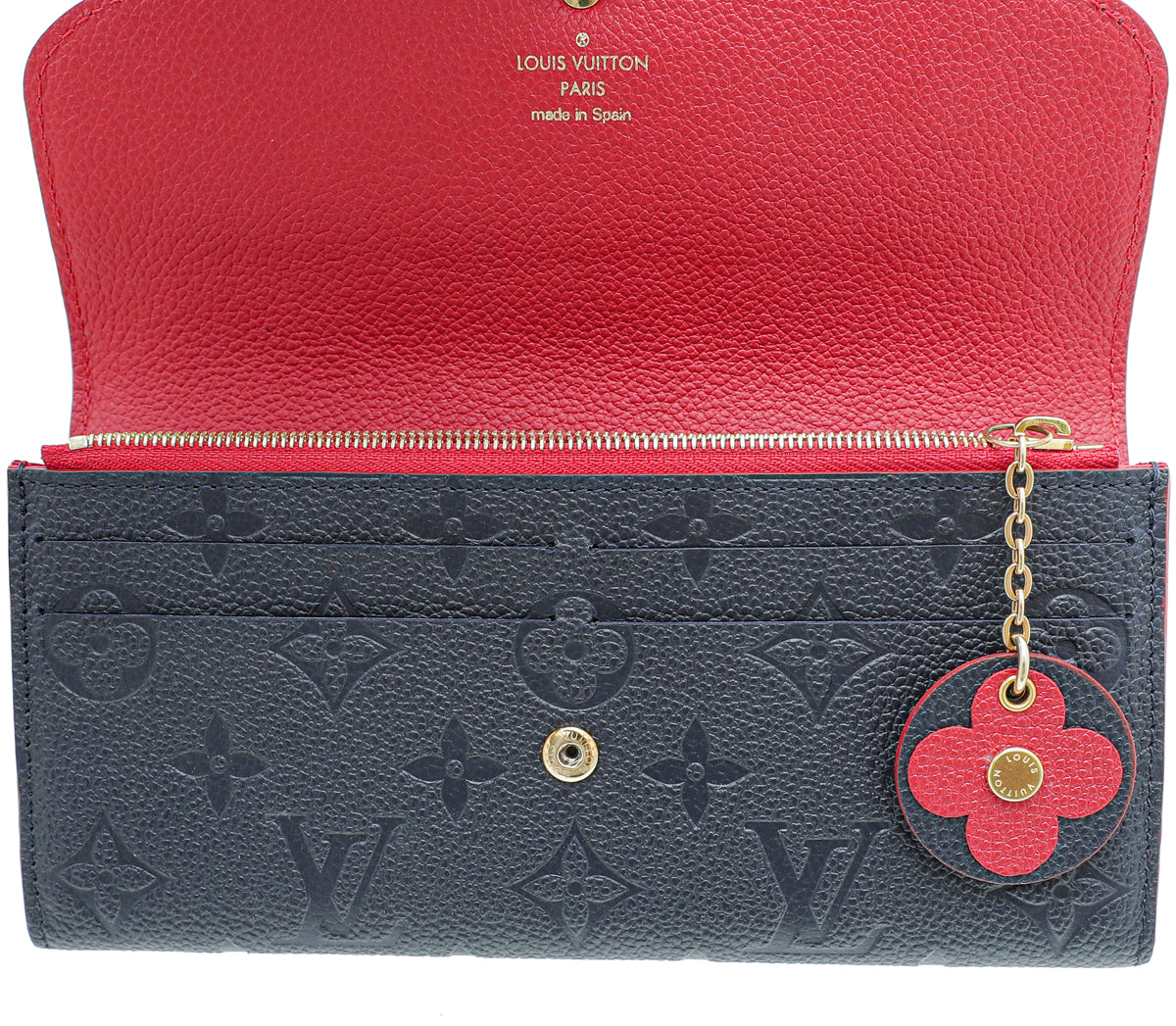 Louis Vuitton Marine Rouge Empreinte Bloom Flower Emilie Wallet