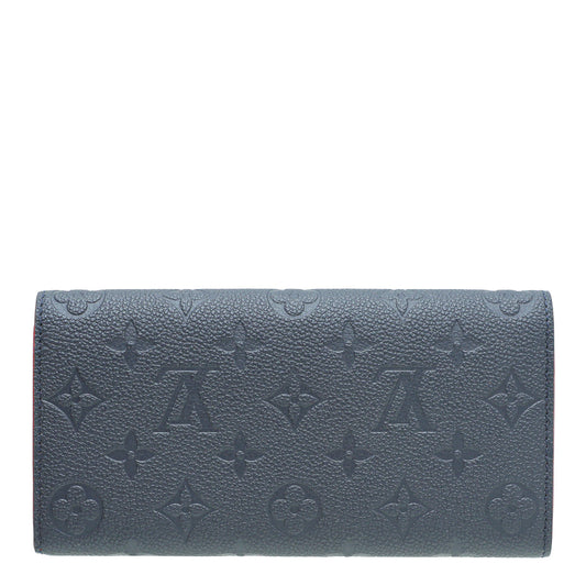 Louis Vuitton Marine Rouge Empreinte Bloom Flower Emilie Wallet