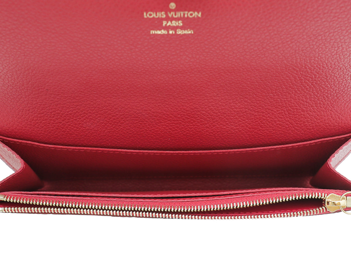 Louis Vuitton Marine Rouge Empreinte Bloom Flower Emilie Wallet