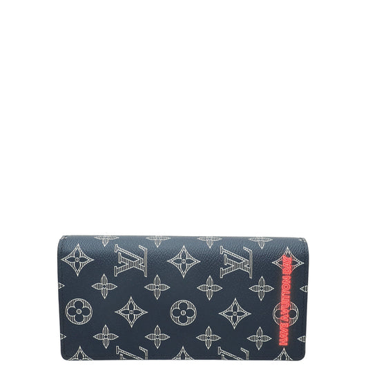 Louis Vuitton Navy Blue Monogram Upside Down Brazza Wallet