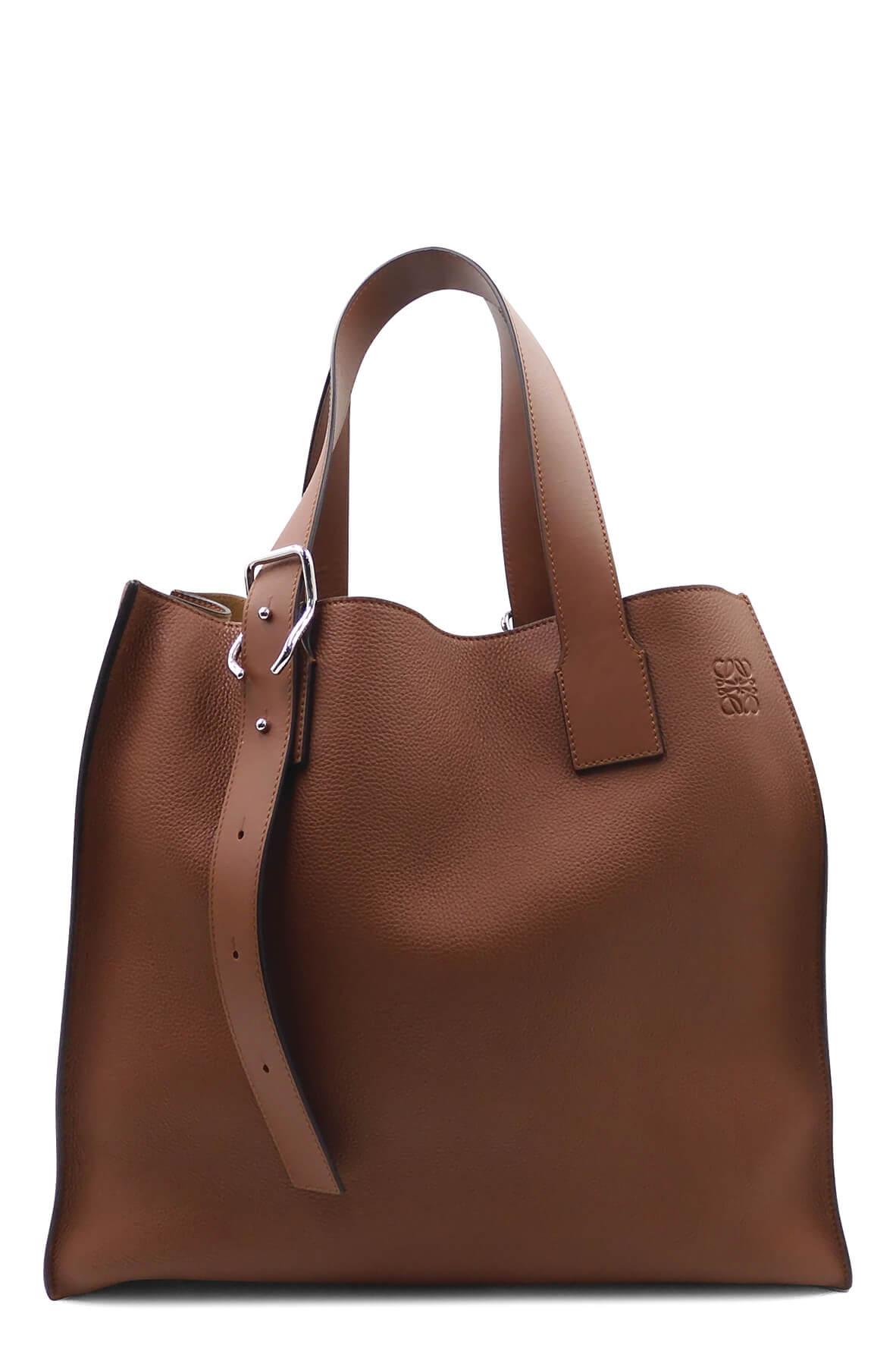 Buckle Tote Bag Cognac