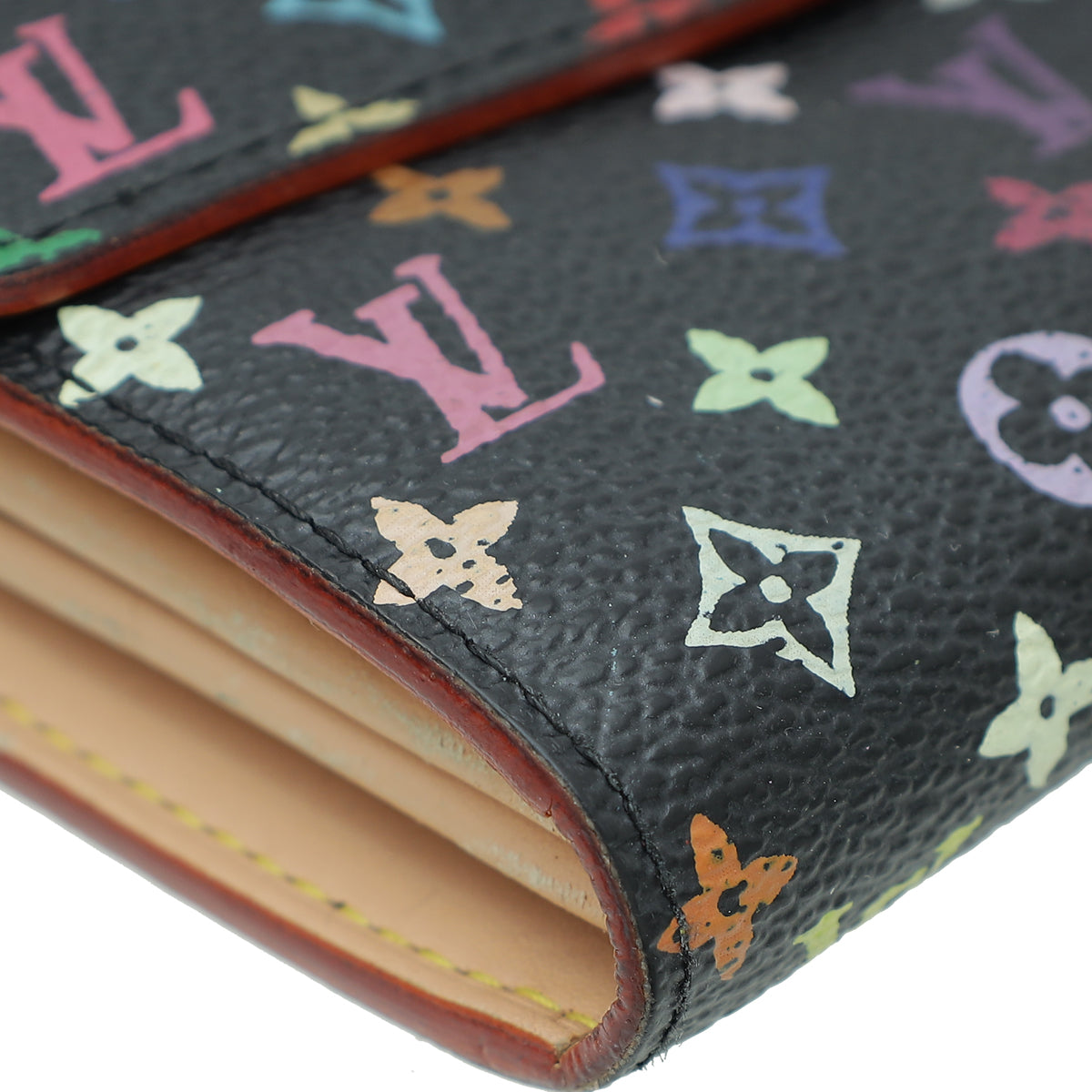 Louis Vuitton Monogram Multicolor Sarah Wallet M.K Initial