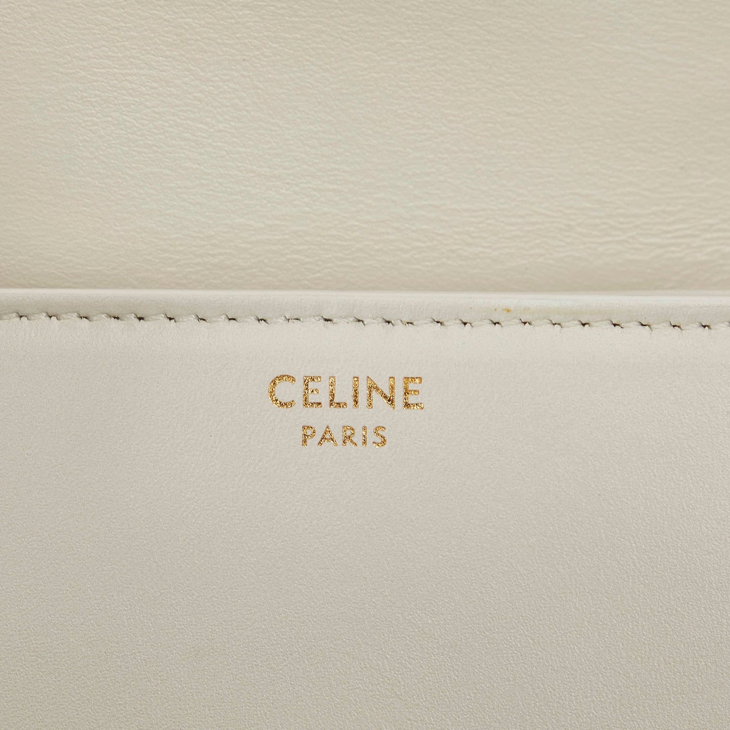 Celine Triomphe Cuir Besace Mini White Calfskin