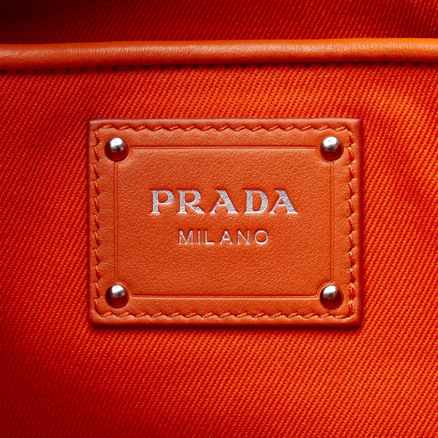 Prada Handbag Orange Raffia Satchel