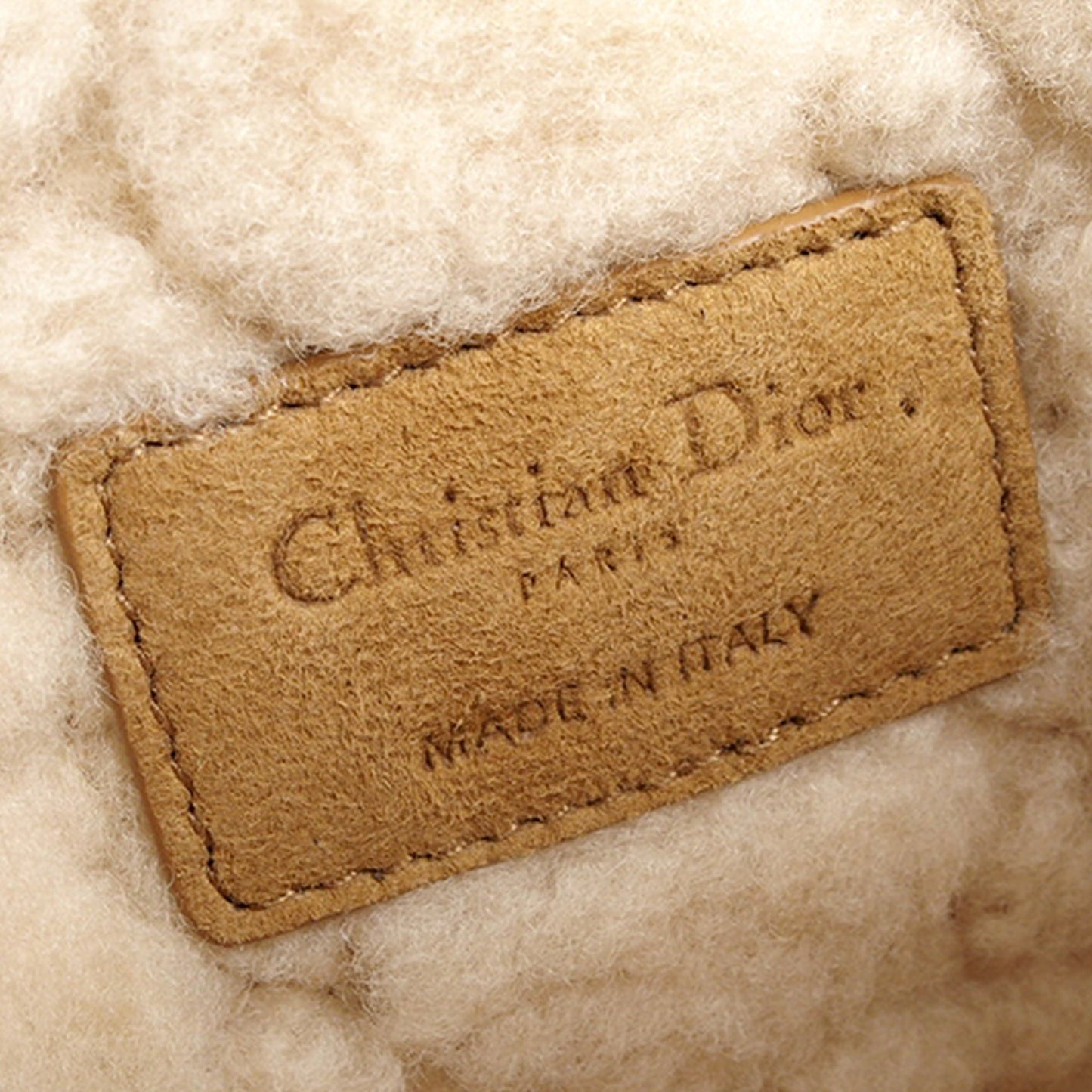 Dior Caro Bag Small Beige Shearling Suede