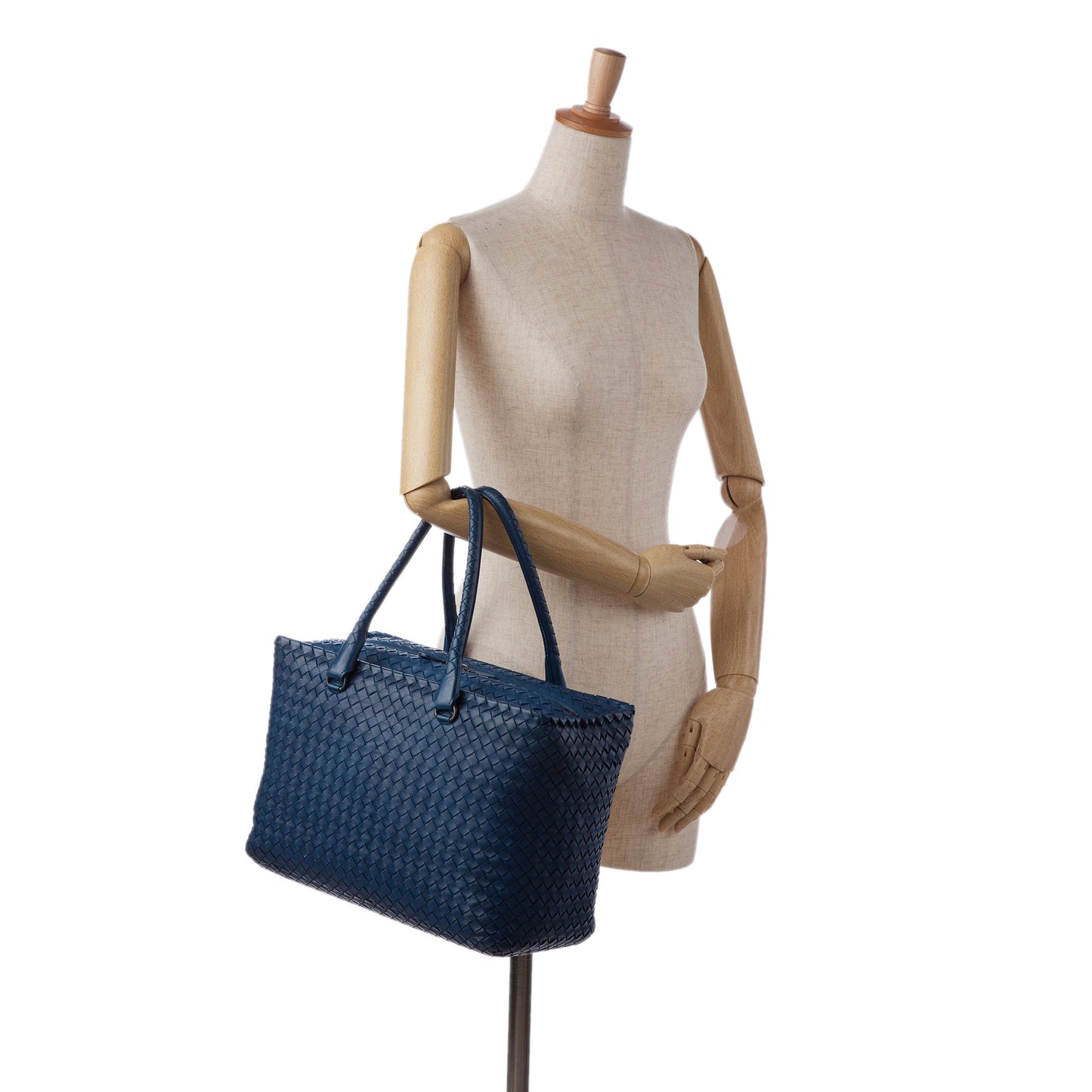 Blue Bottega Veneta Intrecciato Tote Bag