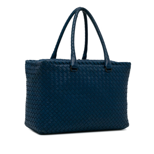 Blue Bottega Veneta Intrecciato Tote Bag