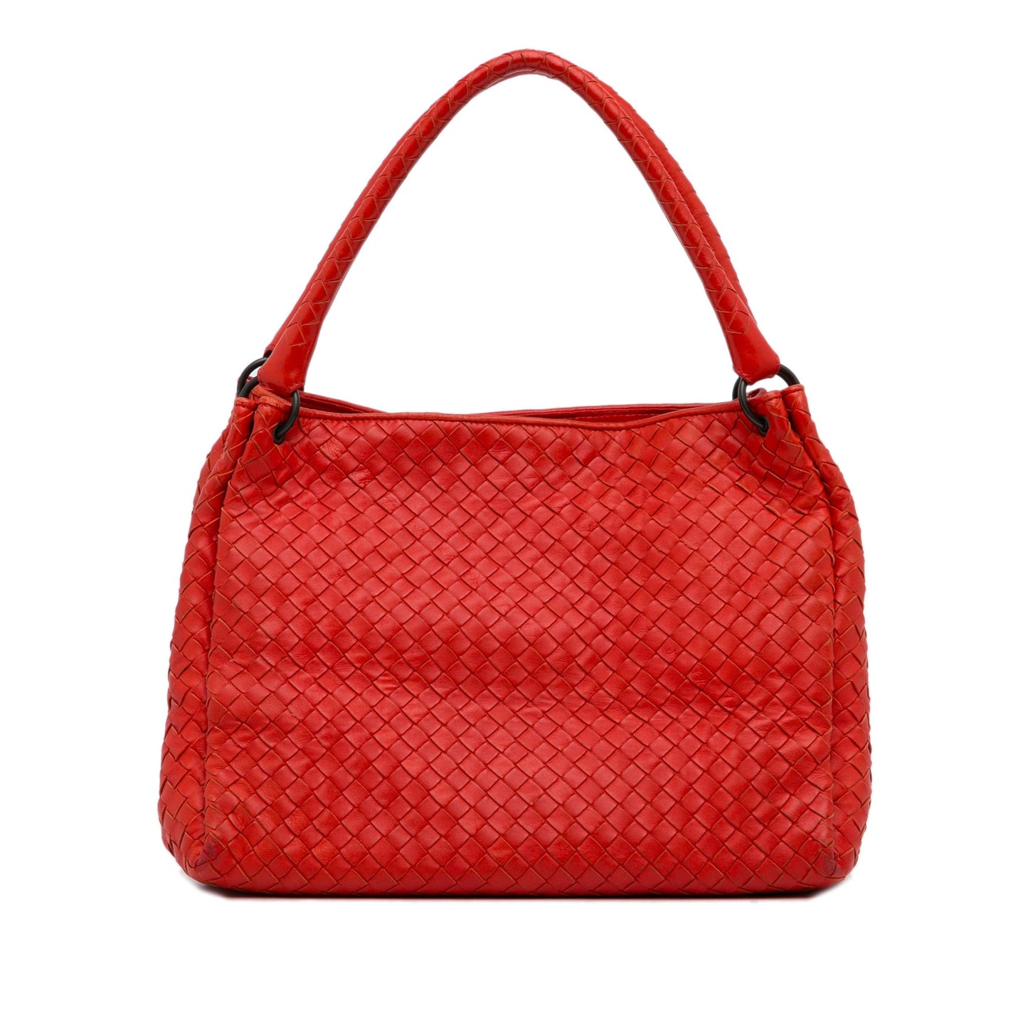 Red Bottega Veneta Intrecciato Parachute Tote