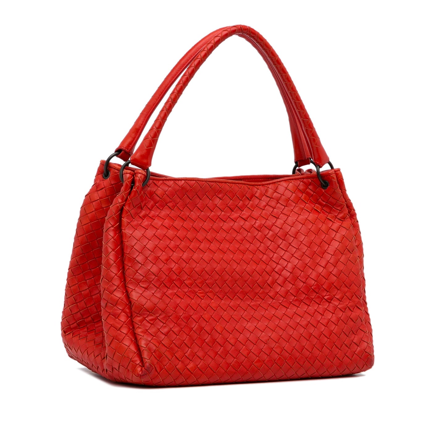 Red Bottega Veneta Intrecciato Parachute Tote