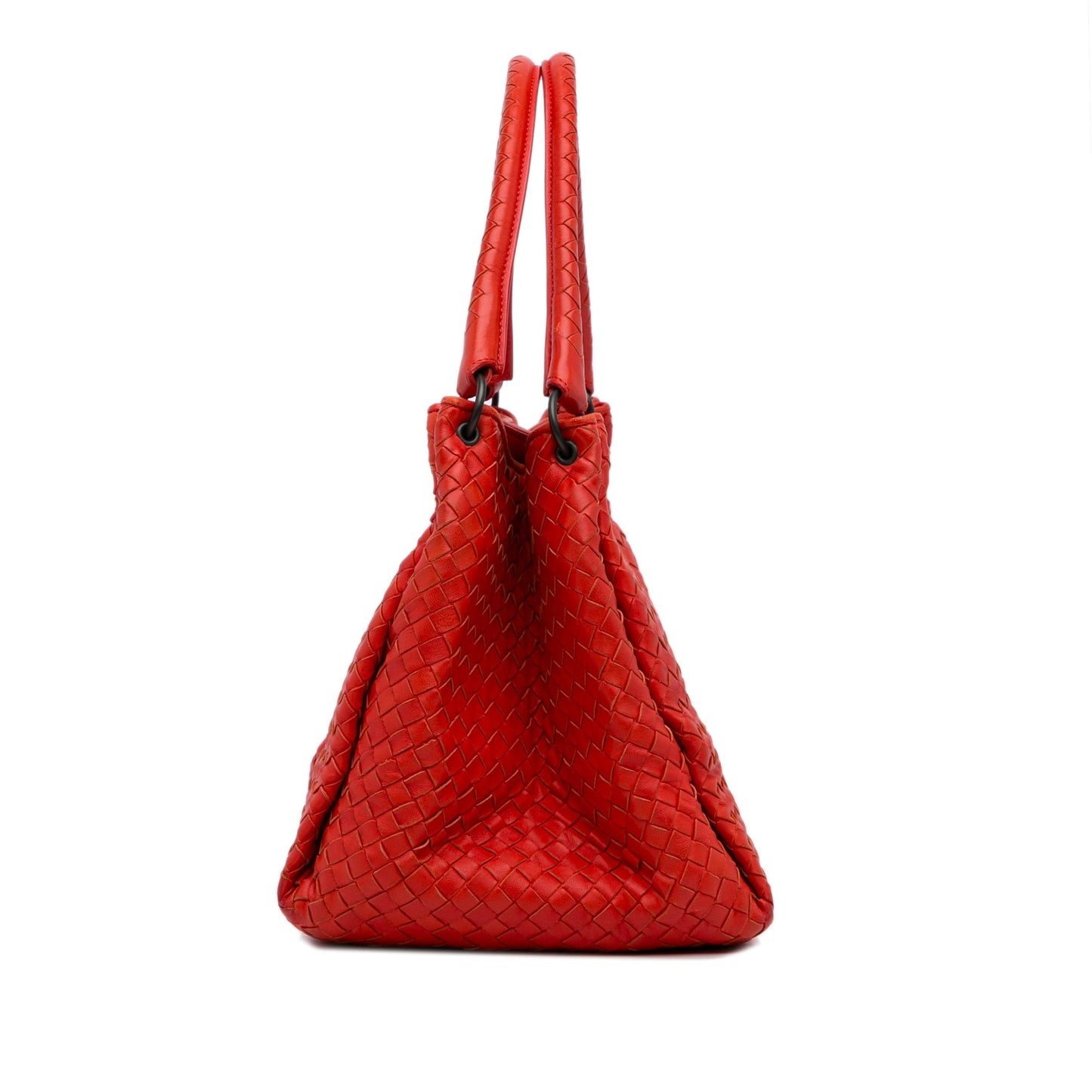 Red Bottega Veneta Intrecciato Parachute Tote