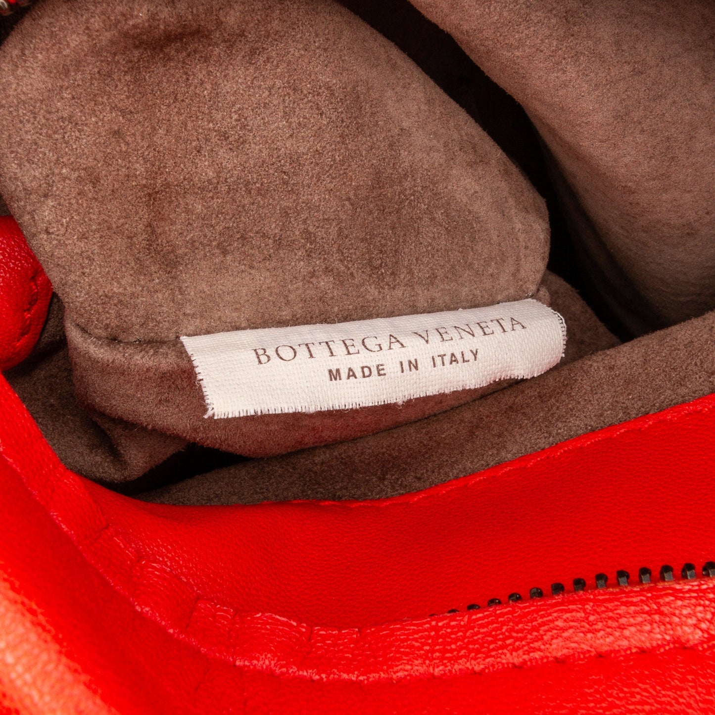 Red Bottega Veneta Intrecciato Parachute Tote