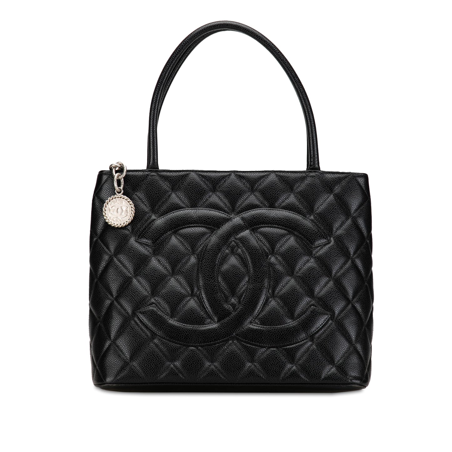 Chanel Black Caviar Medallion Tote Bag 2000/02