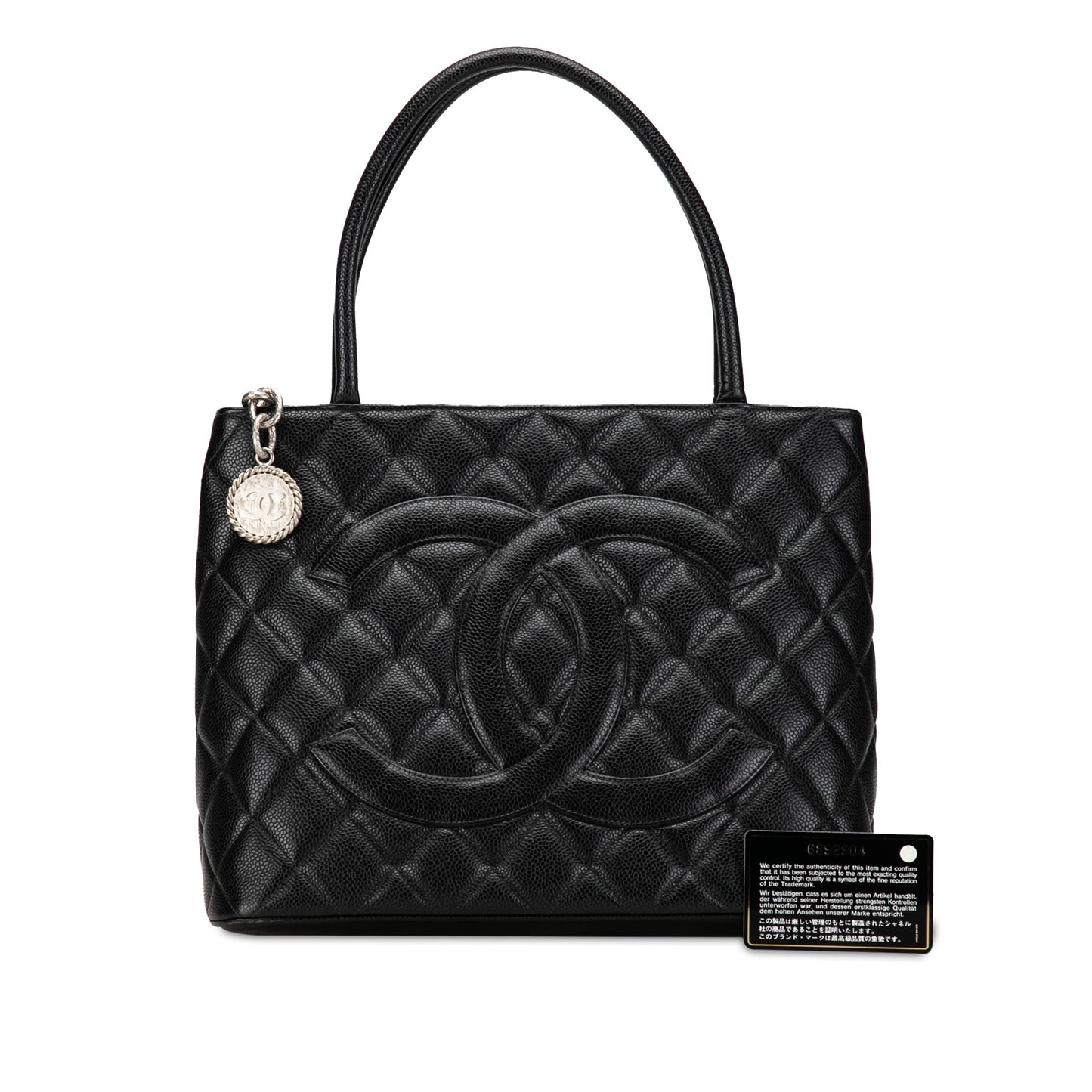 Chanel Black Caviar Medallion Tote Bag 2000/02