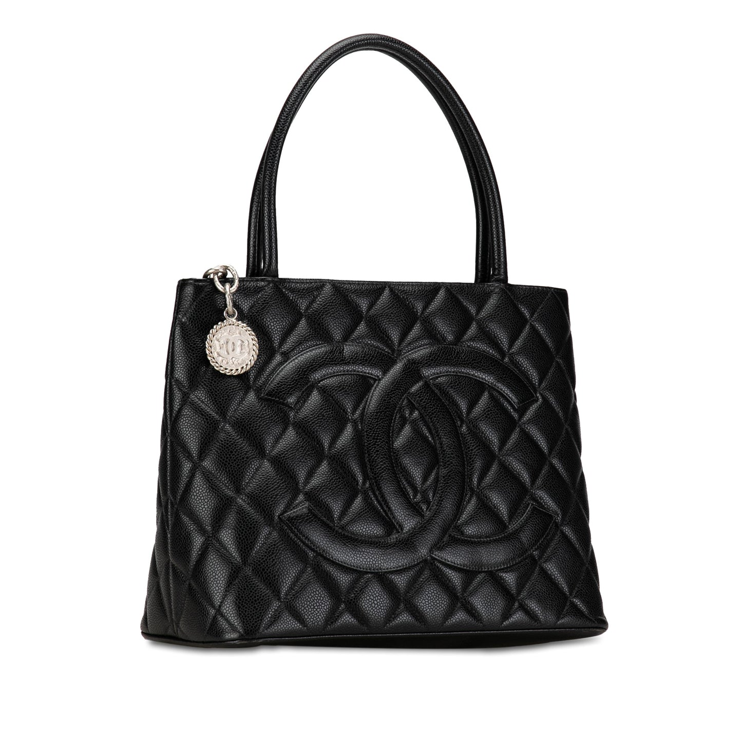 Chanel Black Caviar Medallion Tote Bag 2000/02