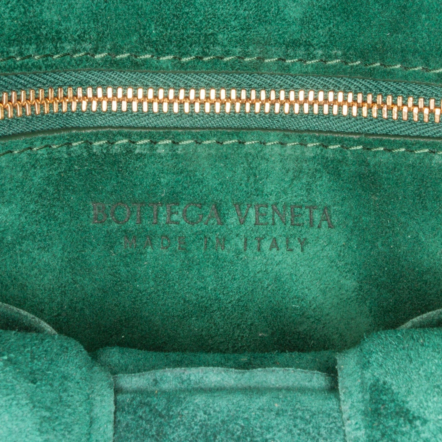 Bottega Veneta Padded Chain Cassette Green Suede