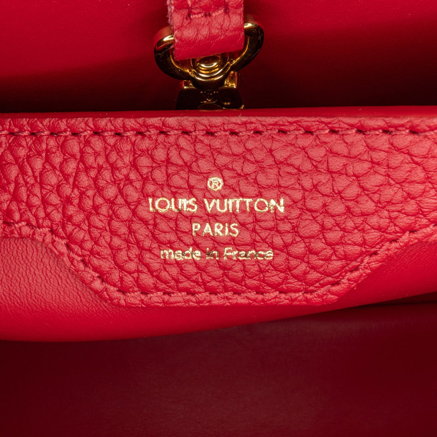 Louis Vuitton Capucines MM Red Taurillon Gold