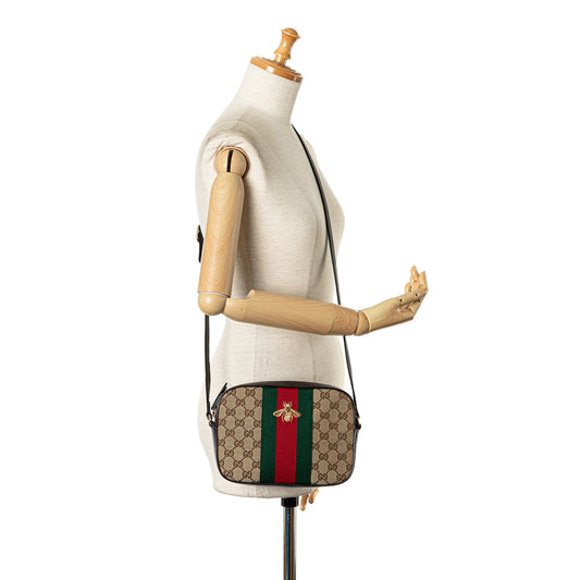 Gucci Webby Bee Crossbody Brown GG Canvas