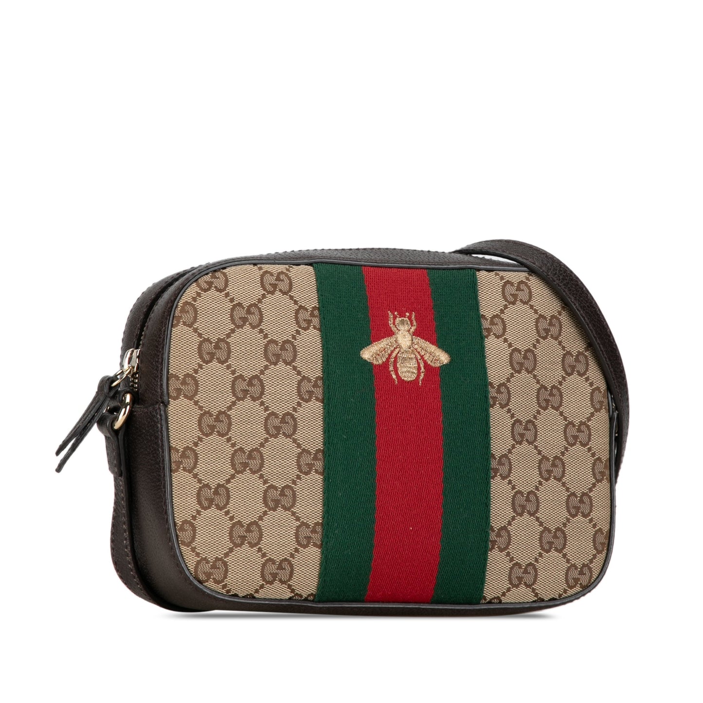 Gucci Webby Bee Crossbody Brown GG Canvas