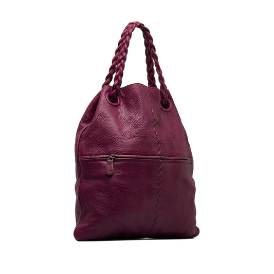 Purple Bottega Veneta Leather Julie Tote Bag