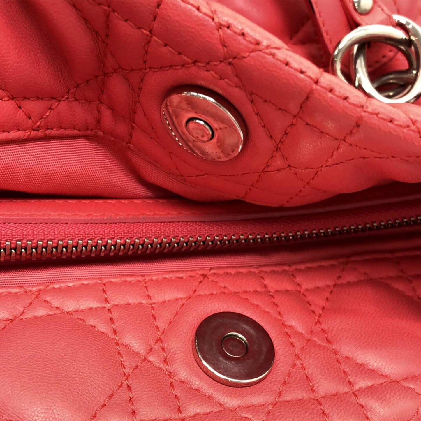 Red Dior Large Cannage Lady Dior Soft Tote