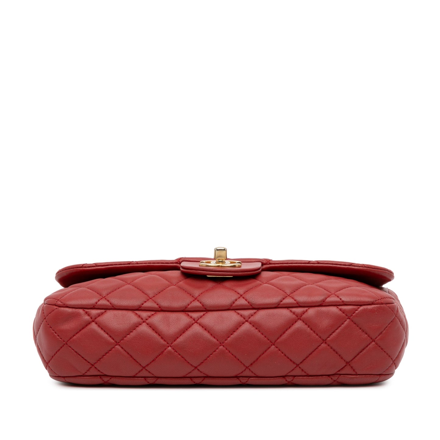 Chanel Classic Single Flap Cruise Charm Medium Red Lambskin Gold