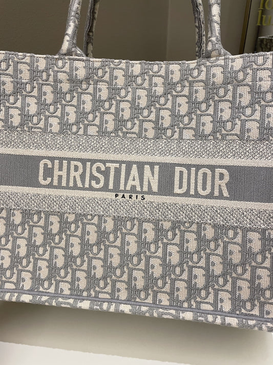 Dior Book Tote Grey Oblique