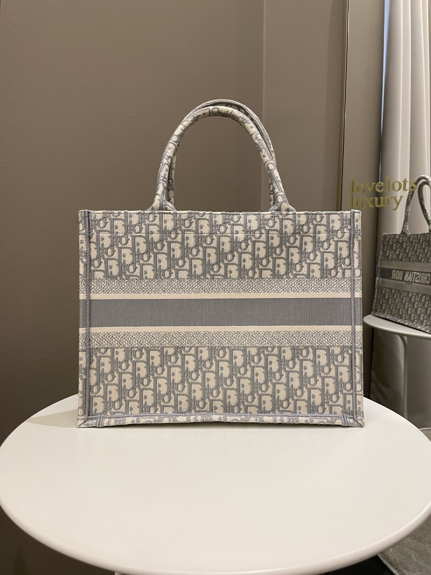 Dior Book Tote Grey Oblique