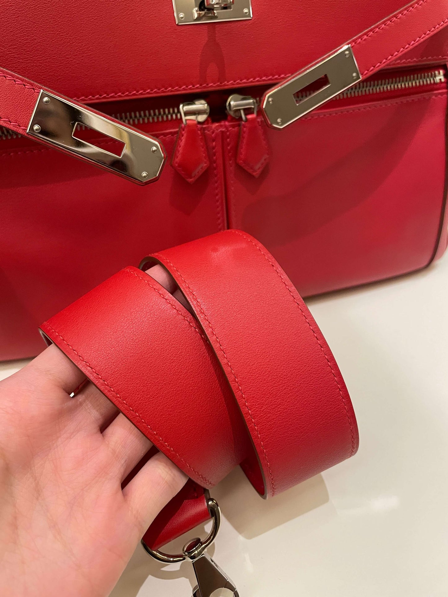 Hermes Kelly Lakis 32 Vermillion Swift