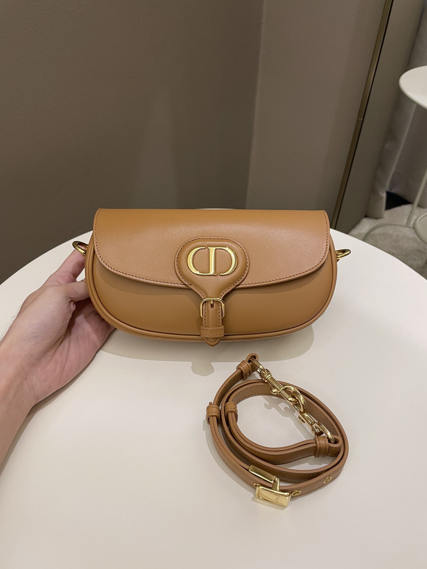 Dior Bobby East-West Bag Camel Box Calfskin