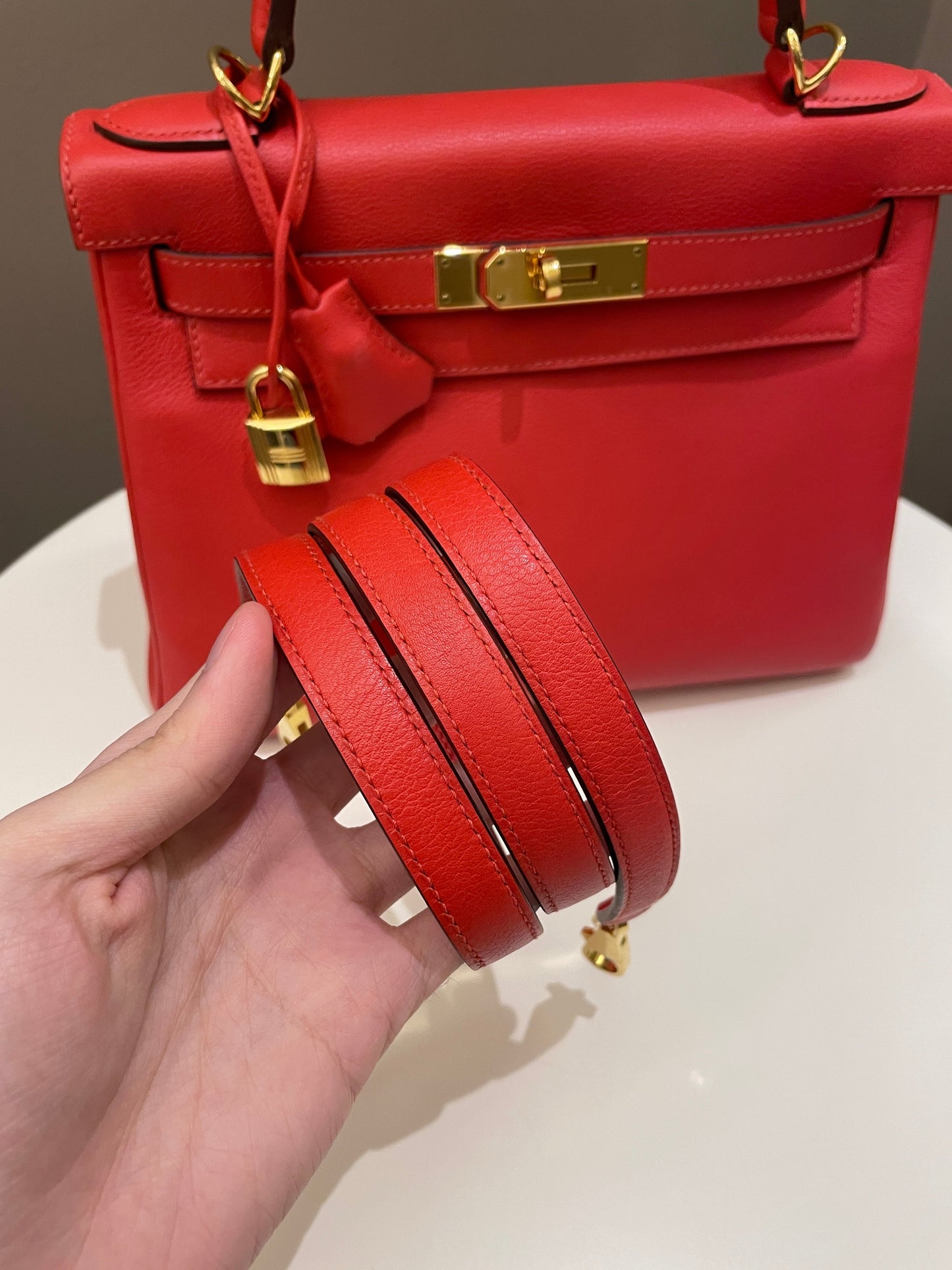 Hermes Kelly 28 Rouge Tomato Evercolor