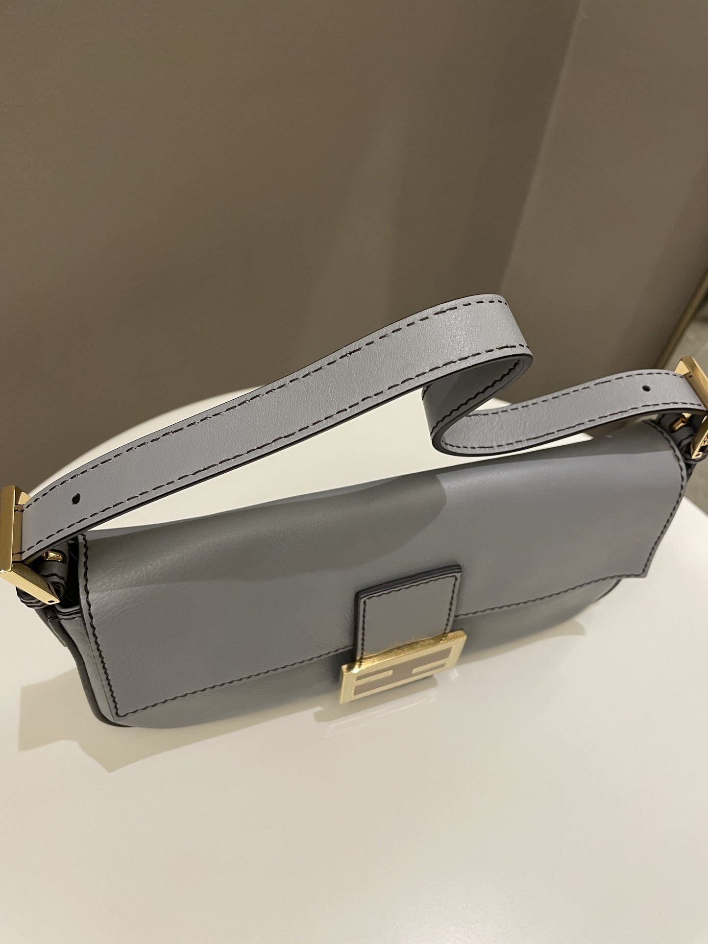 Fendi Baguette Bag Ash Grey Grainy