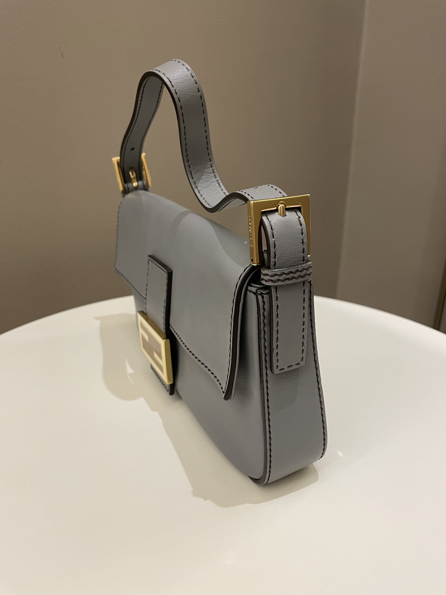 Fendi Baguette Bag Ash Grey Grainy