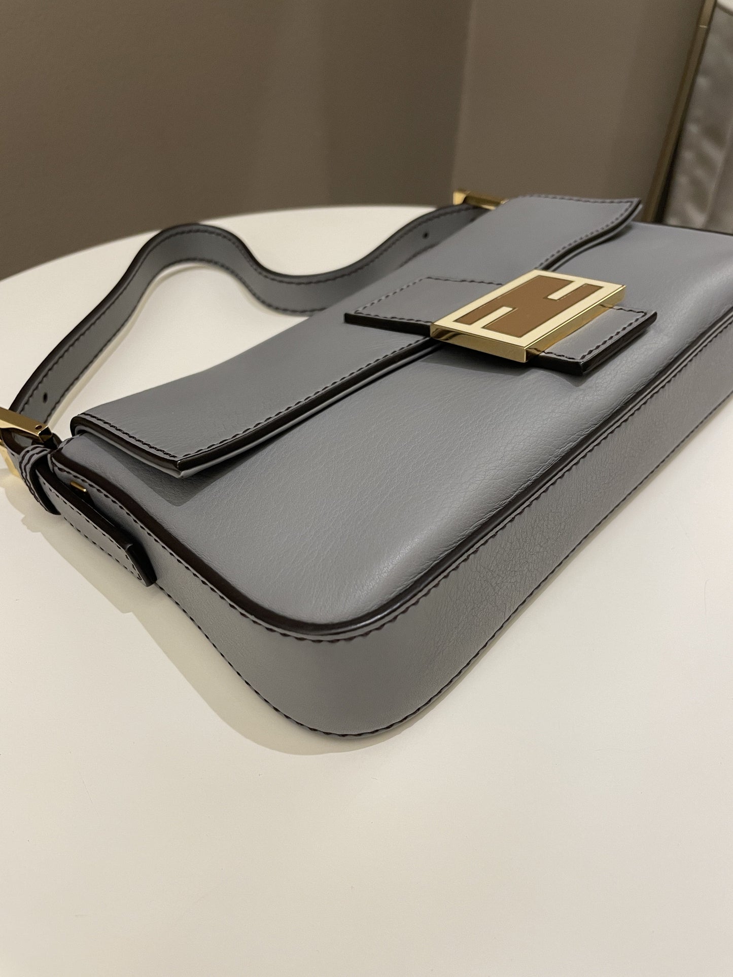 Fendi Baguette Bag Ash Grey Grainy