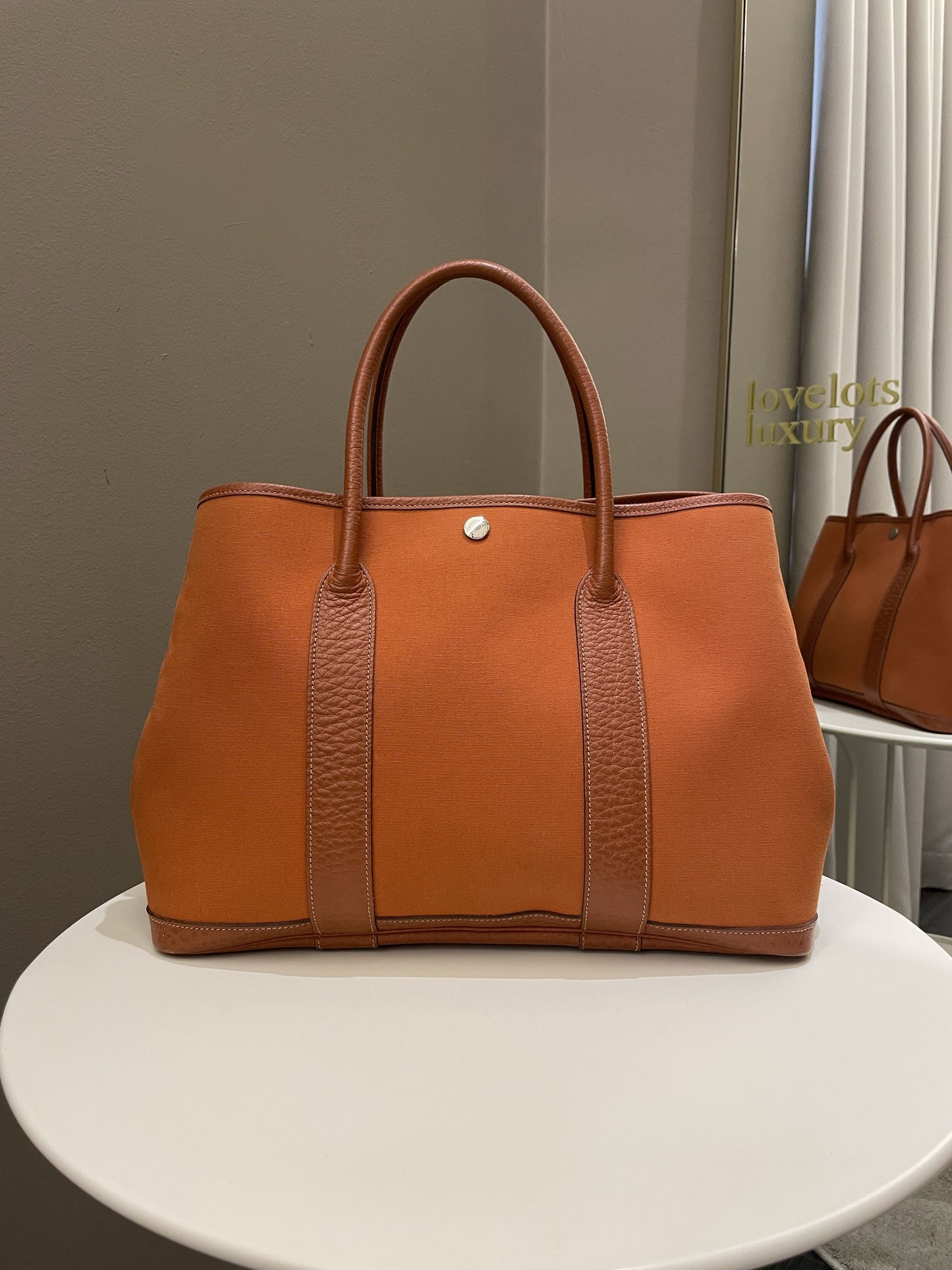 Hermes Garden Party 36 Orange Potiron Canvas