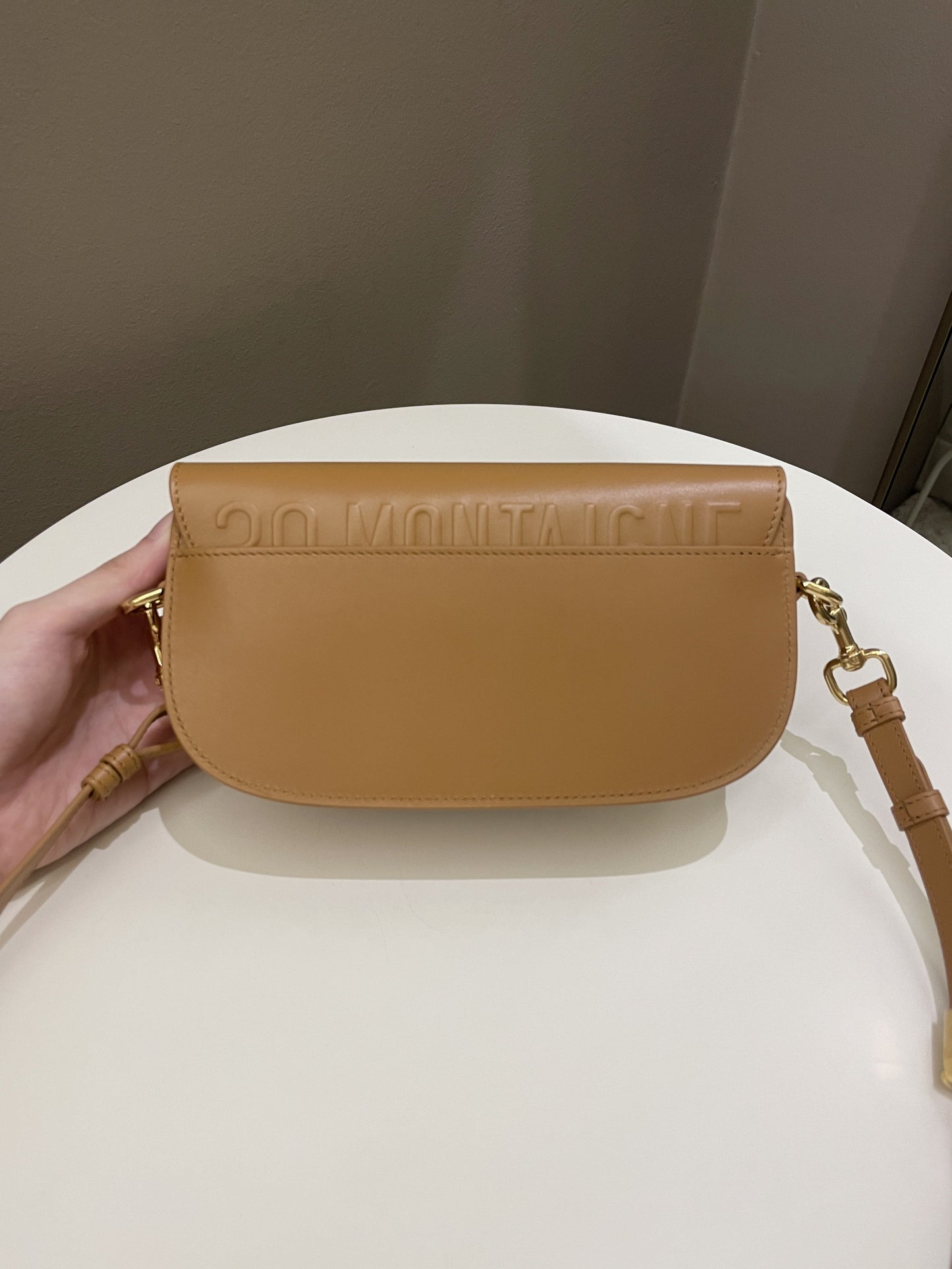 Dior Bobby East West Camel Box Calfskin