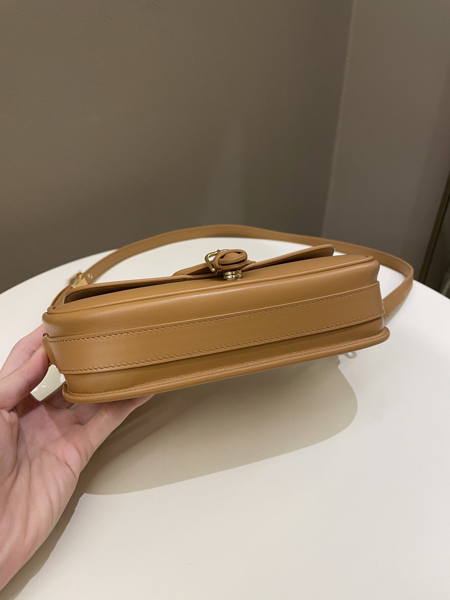 Dior Bobby East West Camel Box Calfskin