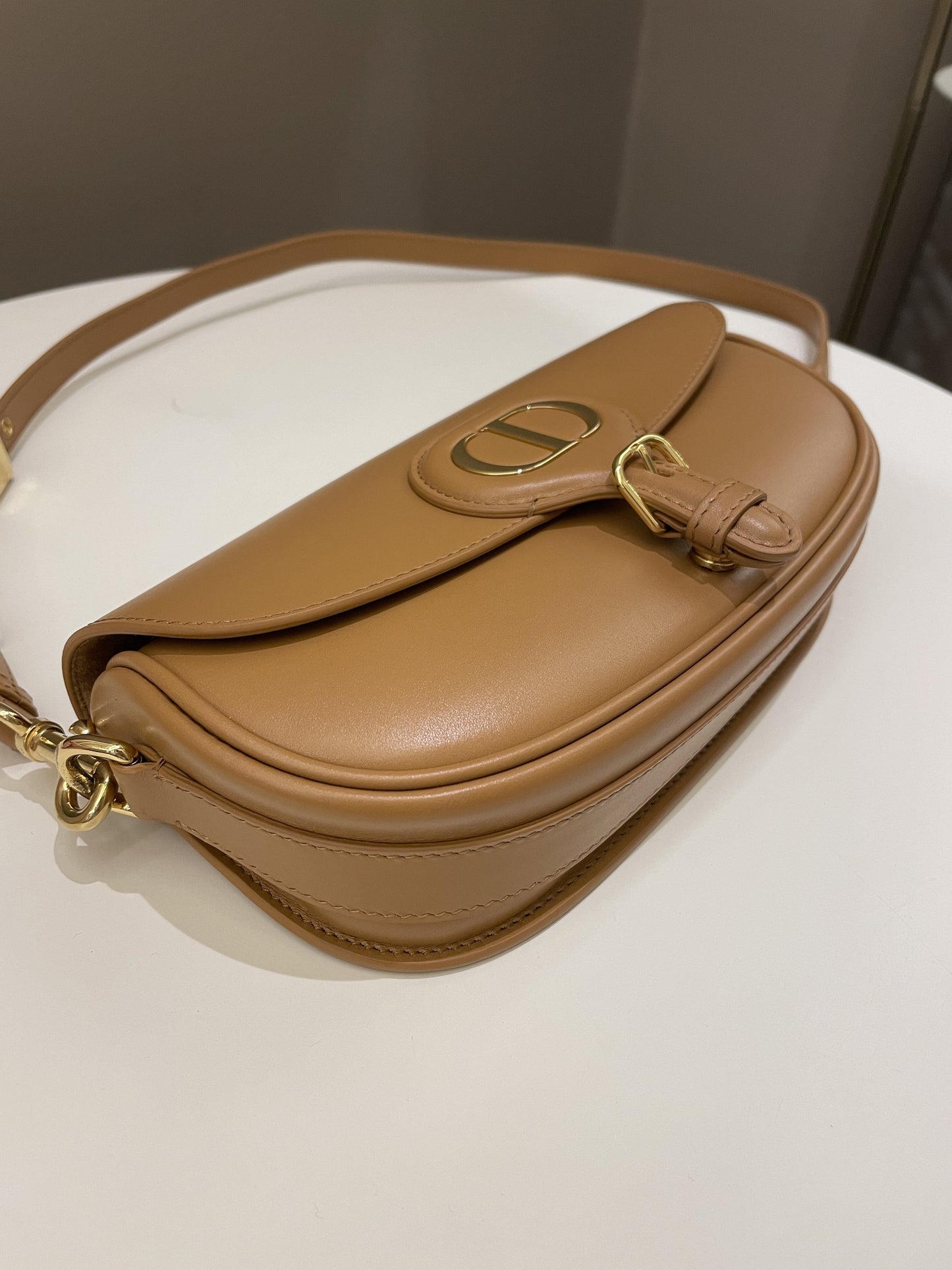 Dior Bobby East West Camel Box Calfskin