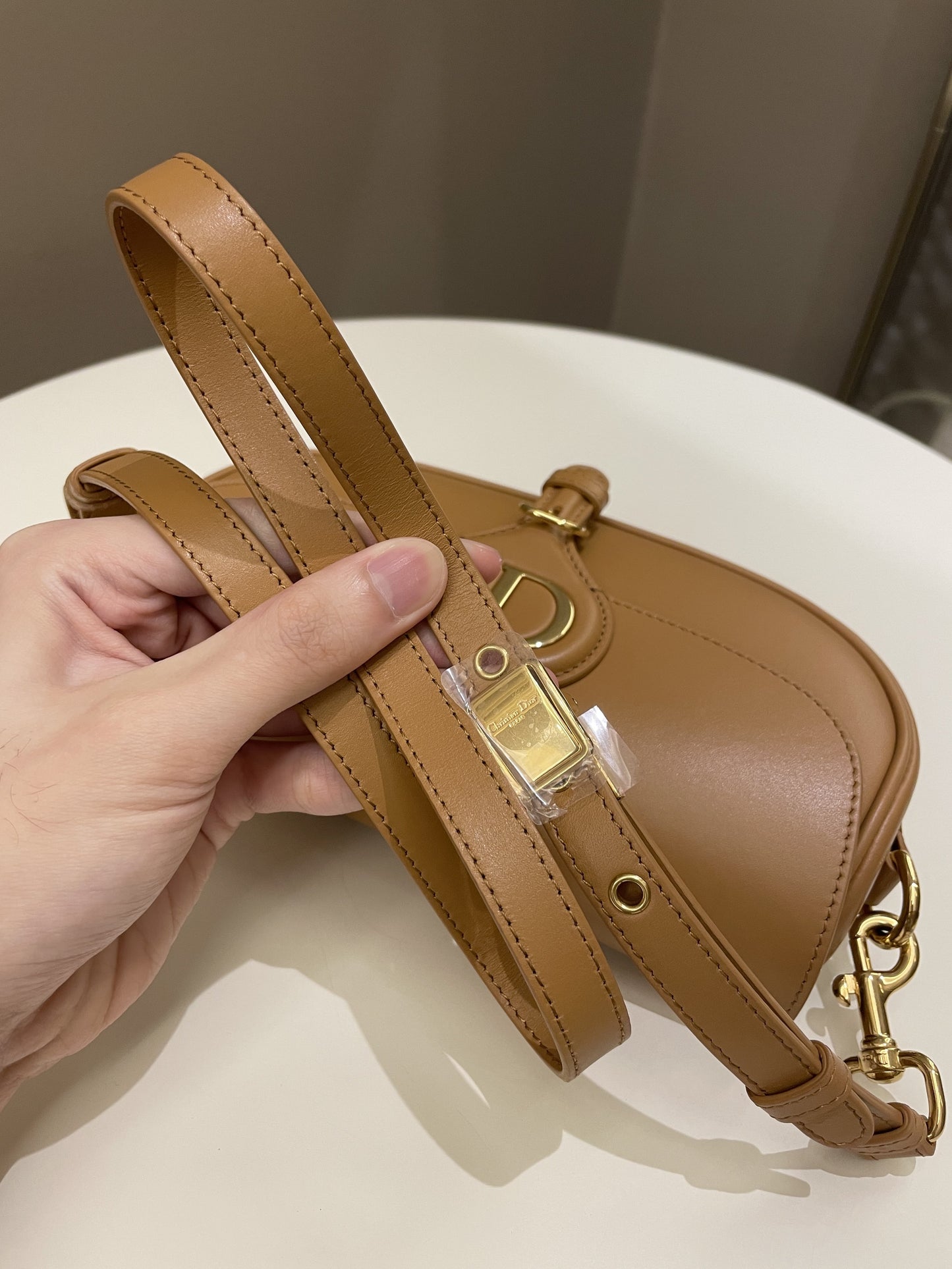 Dior Bobby East West Camel Box Calfskin