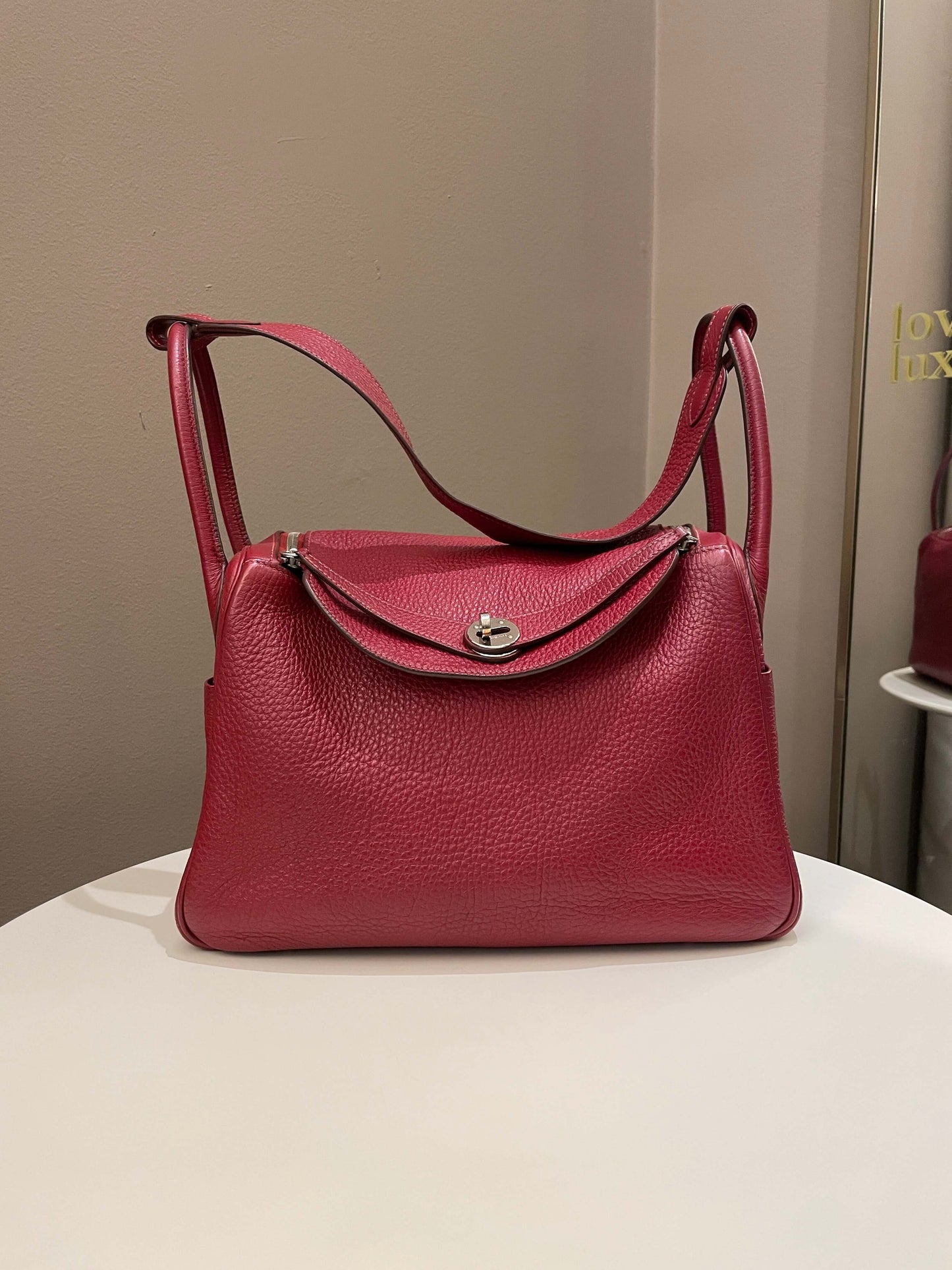 Hermes Lindy 30 Rouge Garance Clemence