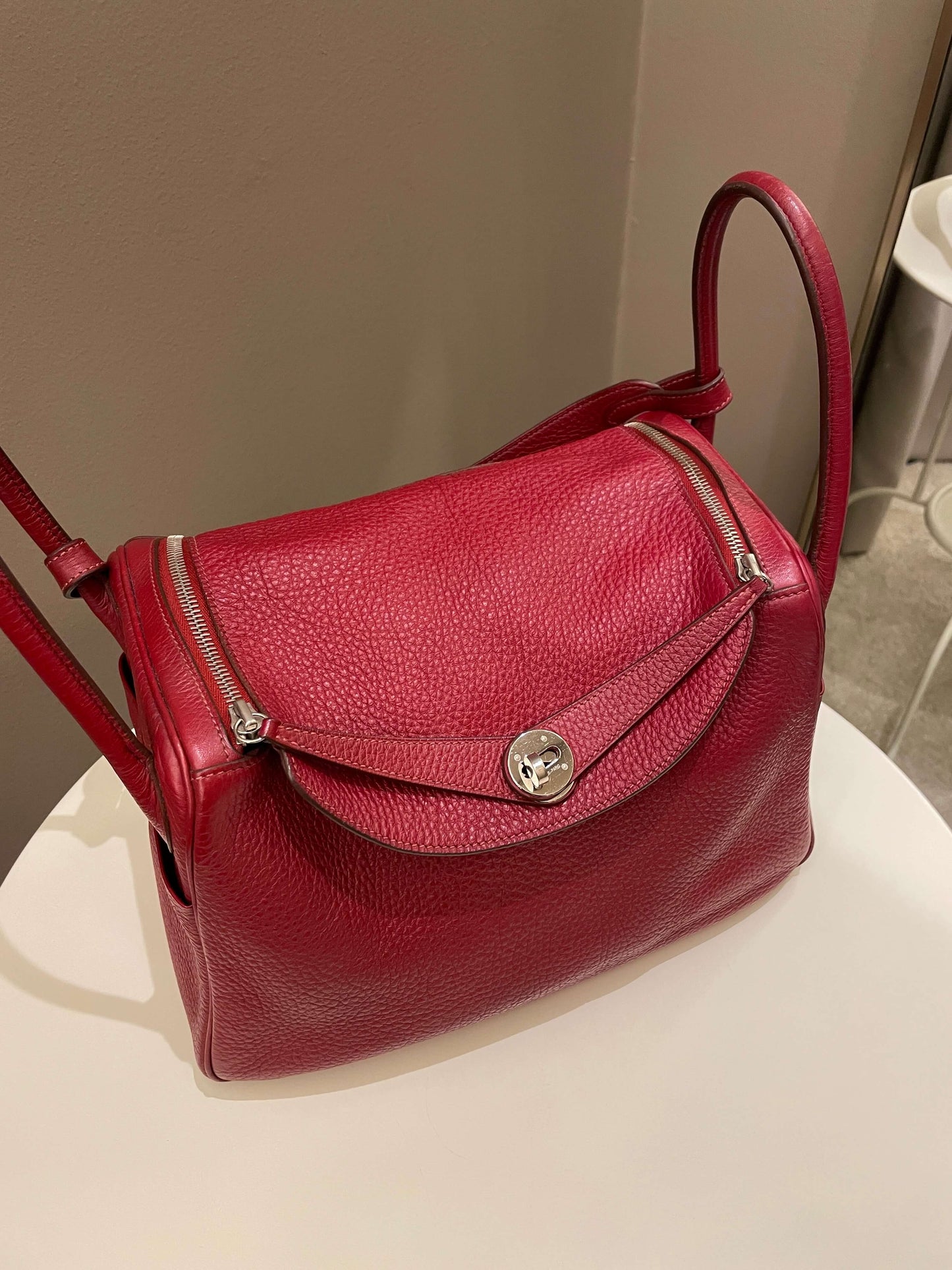 Hermes Lindy 30 Rouge Garance Clemence