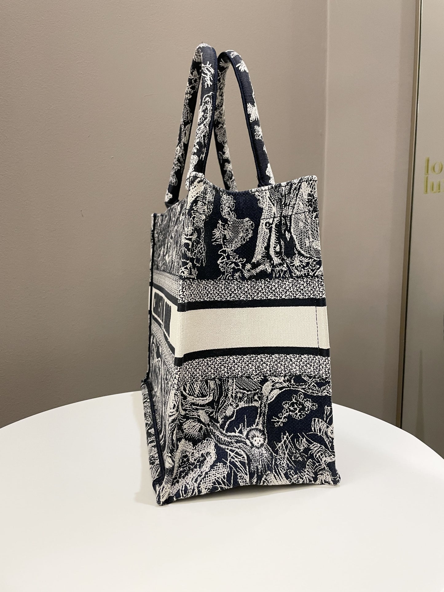 Dior Toile de Jouy Reverse Book Tote Blue / Ecru Embroidery