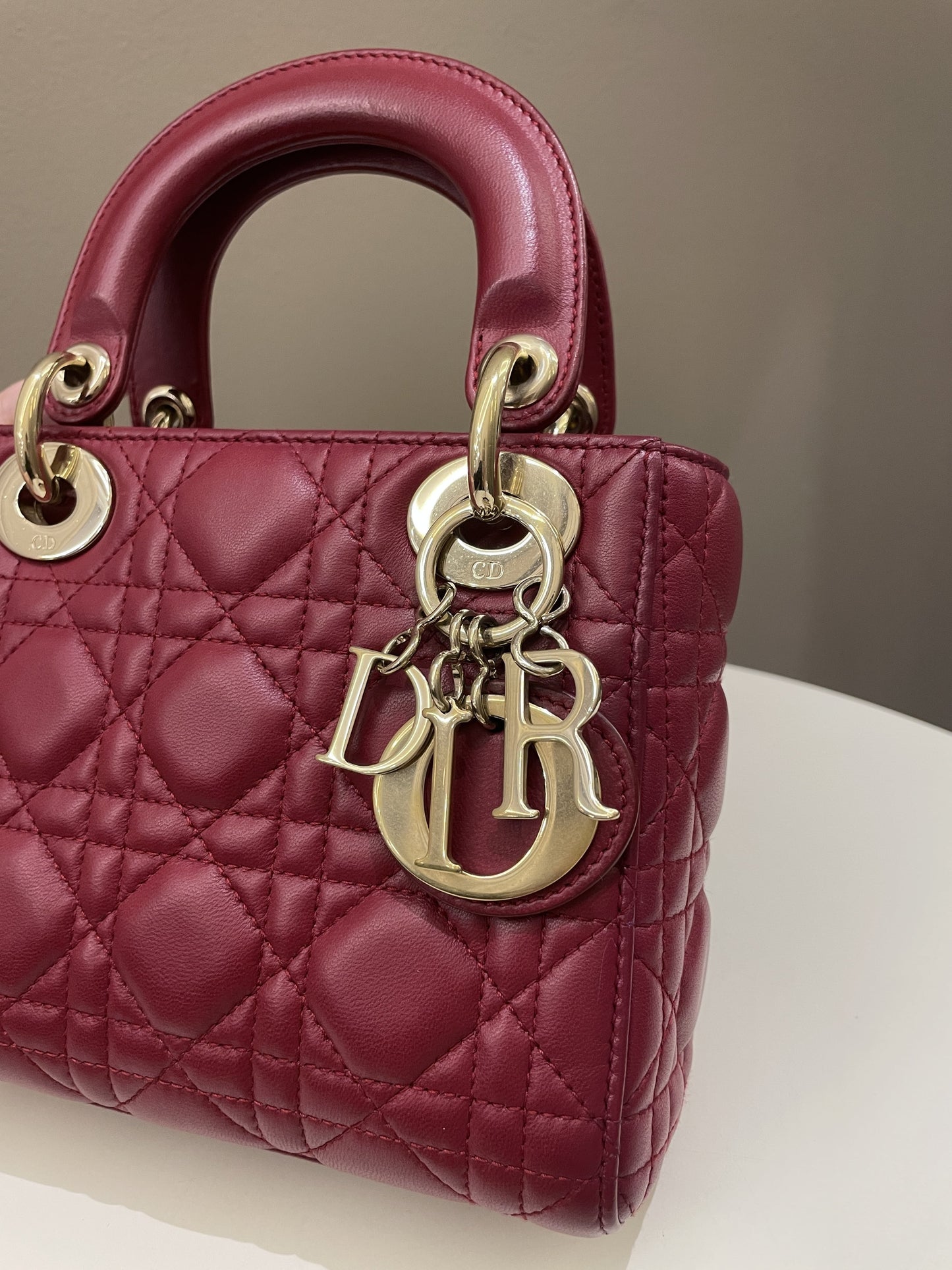 Dior Lady Dior Mini Deep Red