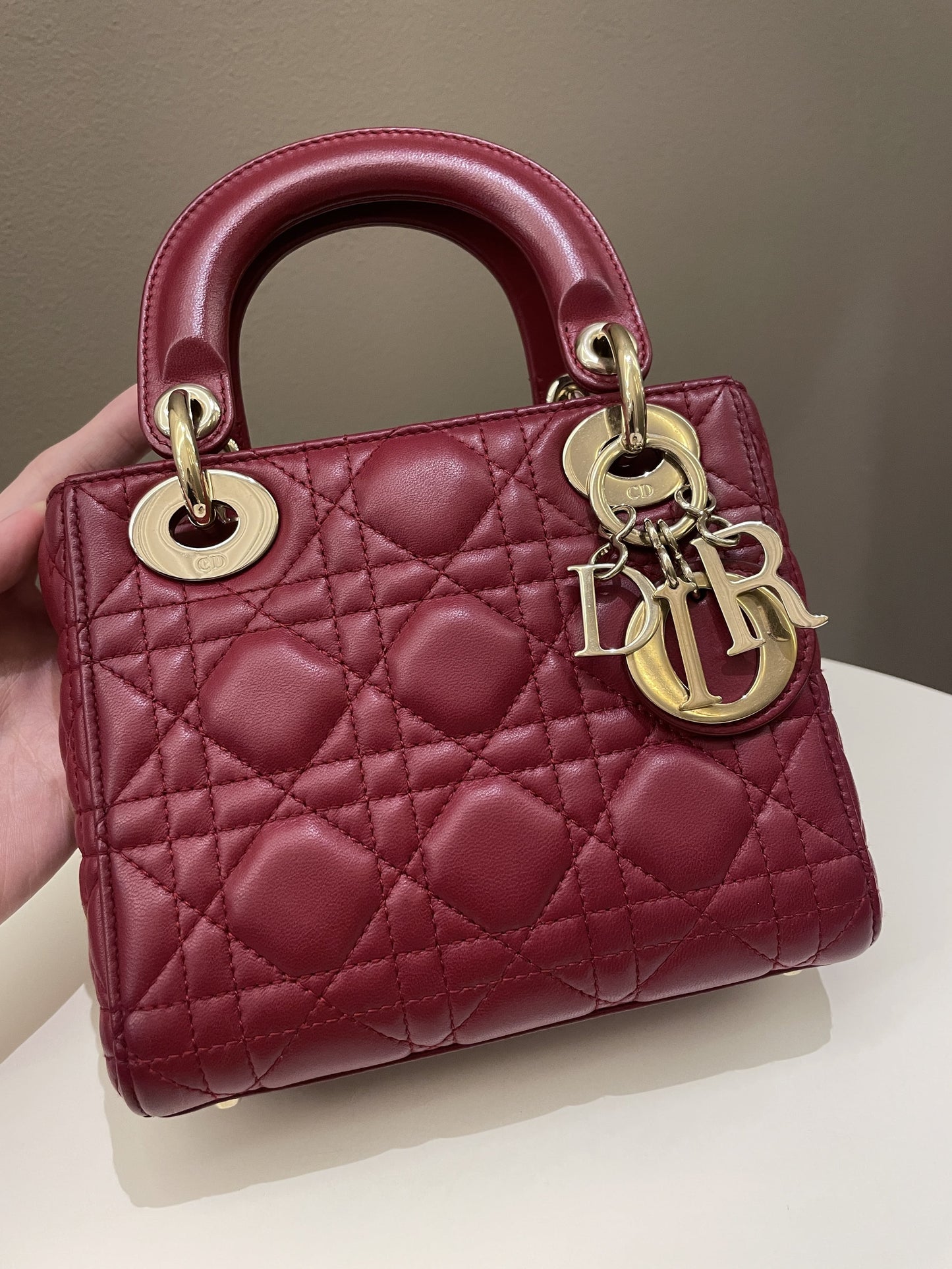 Dior Lady Dior Mini Deep Red